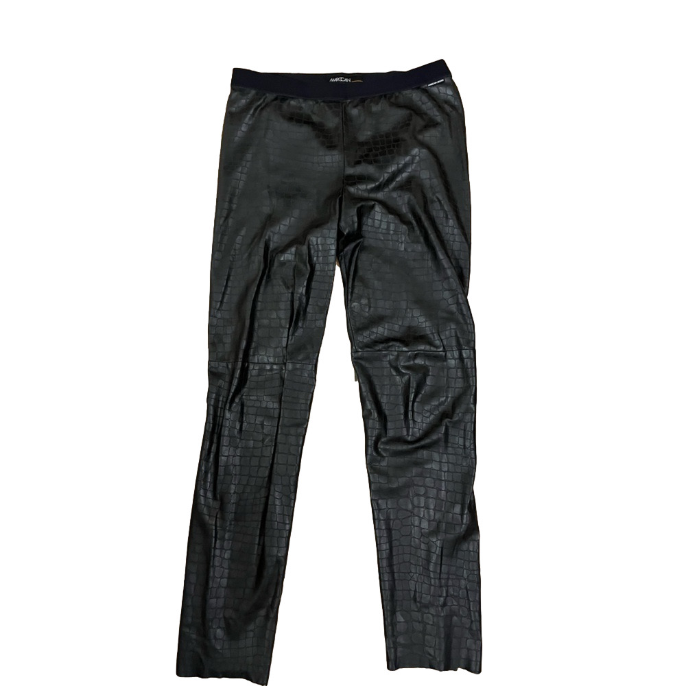 Marc Cain Sport Black Vegan Leather Croc Leggings Size N4 / US 8
